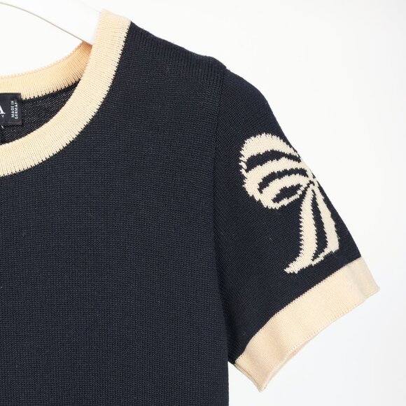 Escada by Margaretha Ley Navy Wool-Knit Piped Sweater & Skirt Set - Picture 6 of 16